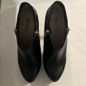 Michael Kors Black Ankle Boots with Chunky Heel